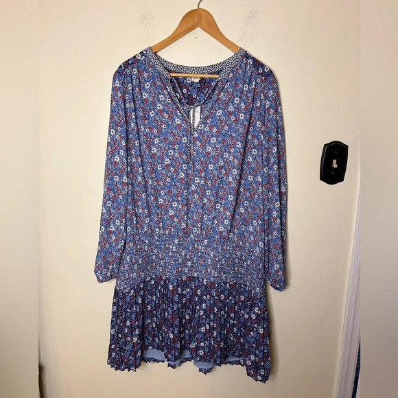 Gap Long Sleeve Drop Waist Dress with Pleated Skirt Size XL - Picture 2 of 6